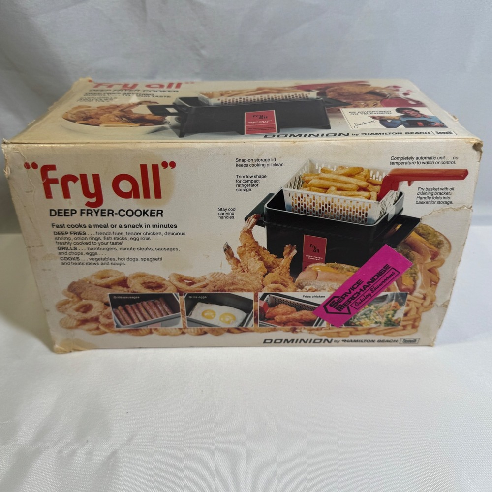 Vintage Dominion Hamilton Beach Fry All Deep Fryer Cooker Model 2121 Black Boxed